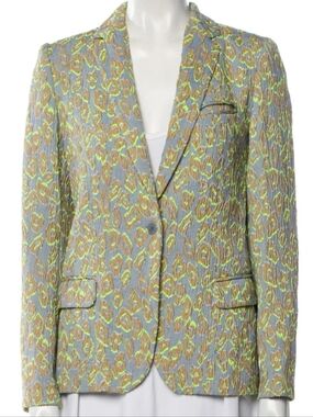 Zadig & Voltaire Textured Neon Leopard Print Blazer, Sz 6 US, 38 FR, EUC